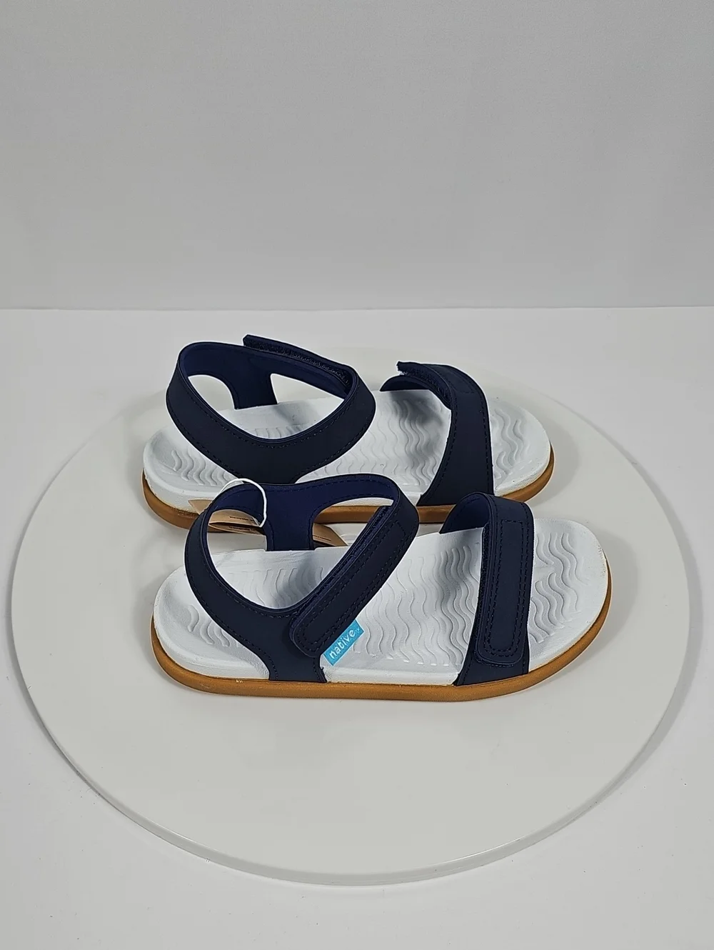 Native Charley Sandals C11 Regatta Blue Hook & Loop EVA NIB Beach Outdoor Travel